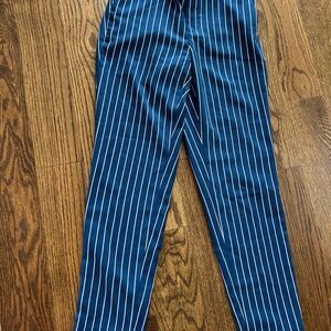Hayden Navy and White Pinstripe Trousers